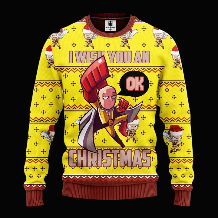 One Punch Man 3D Ugly Christmas Sweater Amazing Gift Idea Thanksgiving Gift ? Usalast