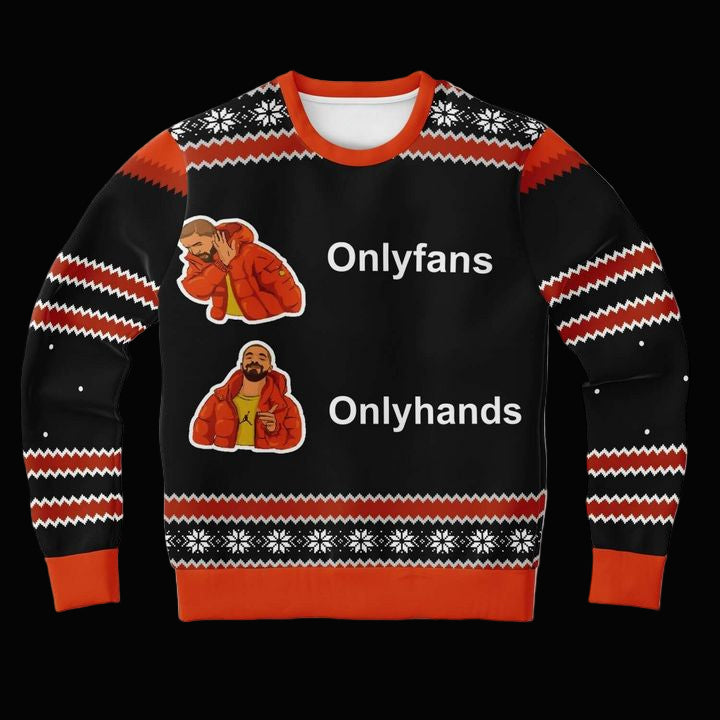 Only Onlyhands Meme 2022 Design 3d Ugly Christmas Sweater ? Usalast