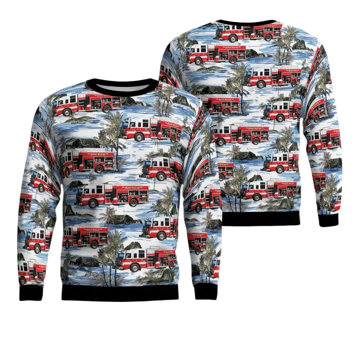 Oregon Salem Fire Department Christmas AOP Sweater ? Usalast