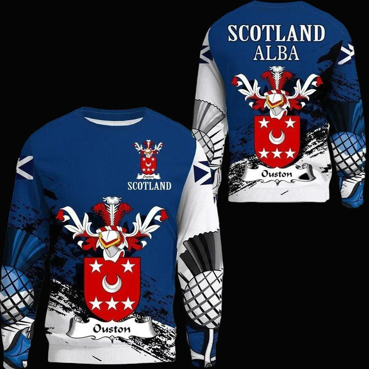 Ouston Scottish Family Crest Scotland Special Sweater A7 ? Usalast