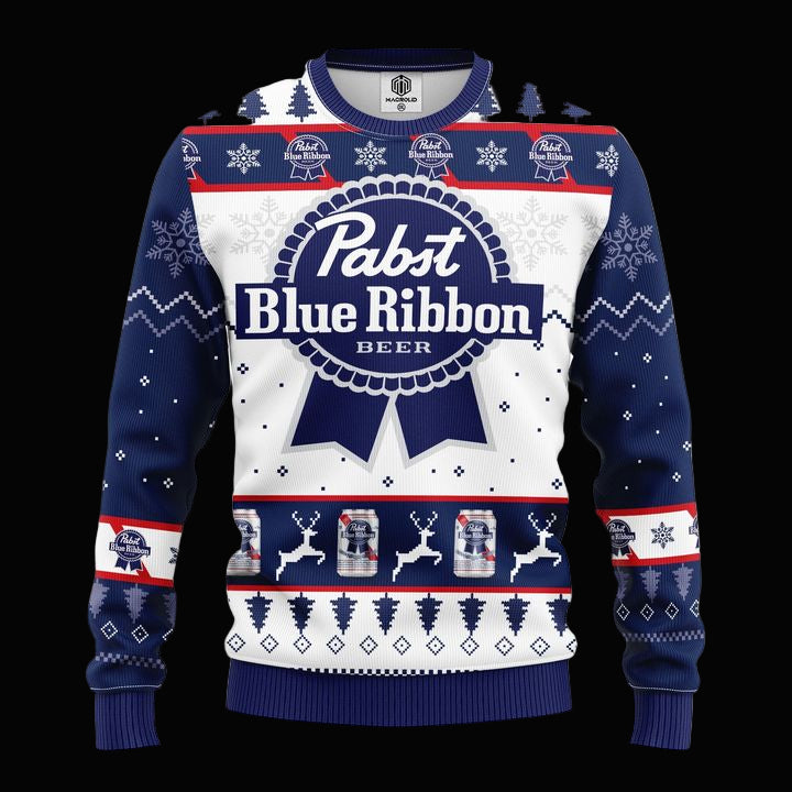 Pabst Blue Beer Ugly Christmas Sweater Amazing Gift Idea Thanksgiving Gift ? Usalast