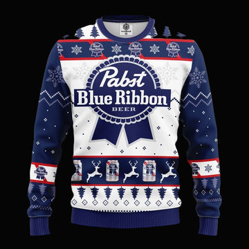 Pabst Blue Beer Ugly Christmas Sweater Amazing Gift Idea Thanksgiving Gift ? Usalast