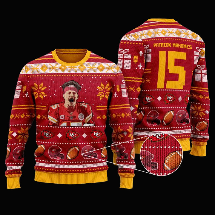 Patrick Mahomes 15 Kansas City Chiefs Nfl Christmas Sweater ? Usalast