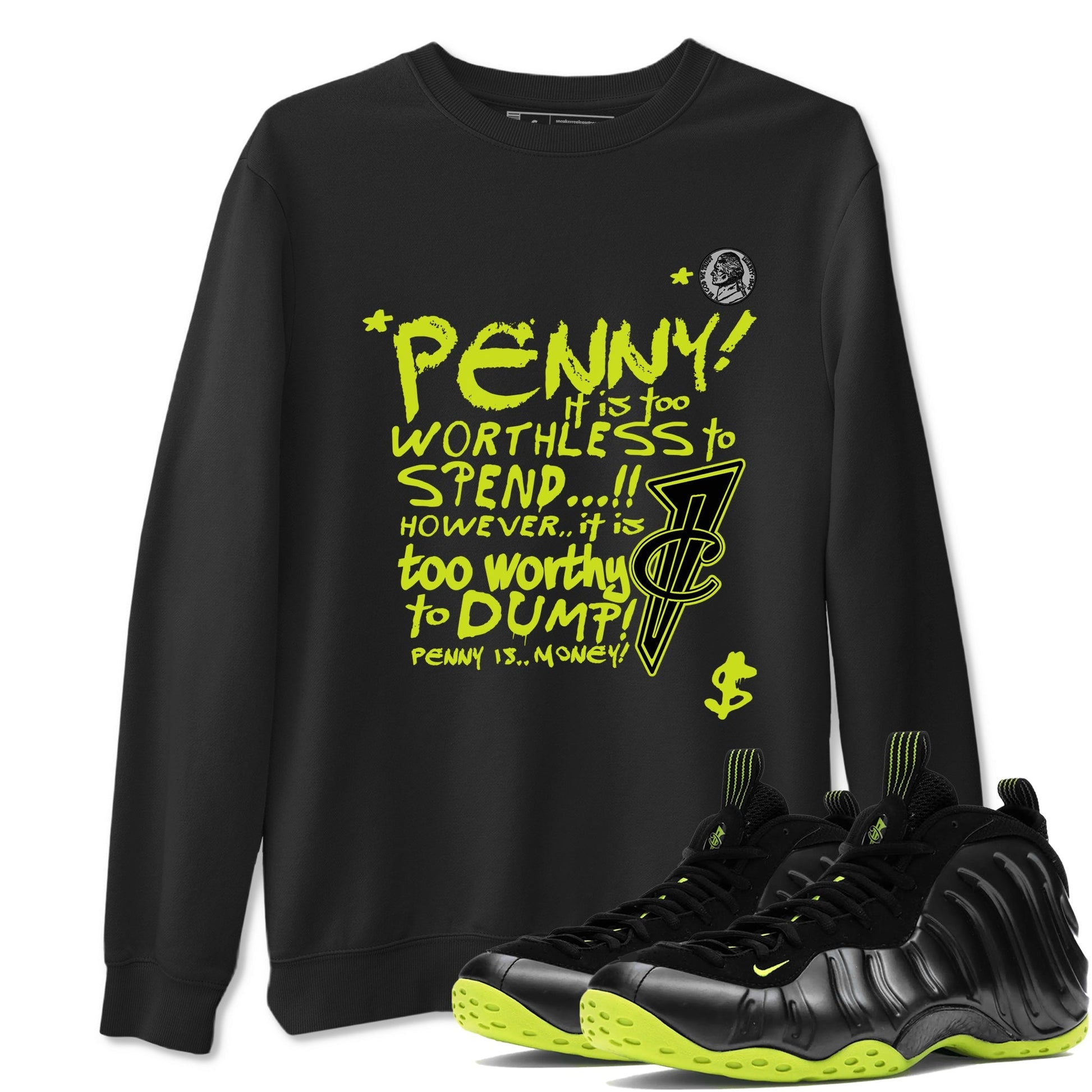 Penny Is Sneaker Tees - Air Foamposite One Black Volt