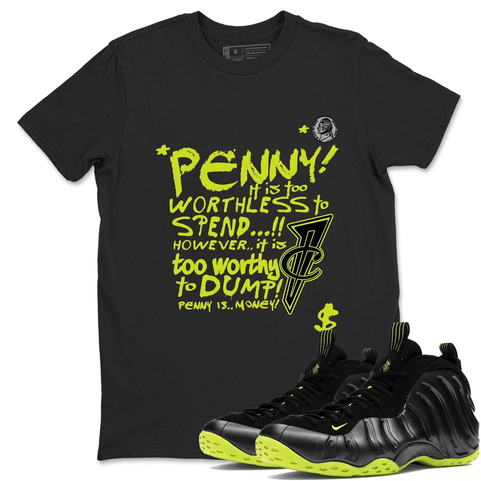 Penny Is Sneaker Tees - Air Foamposite One Black Volt