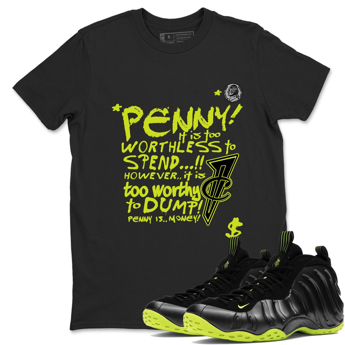 Penny Is Sneaker Tees - Air Foamposite One Black Volt