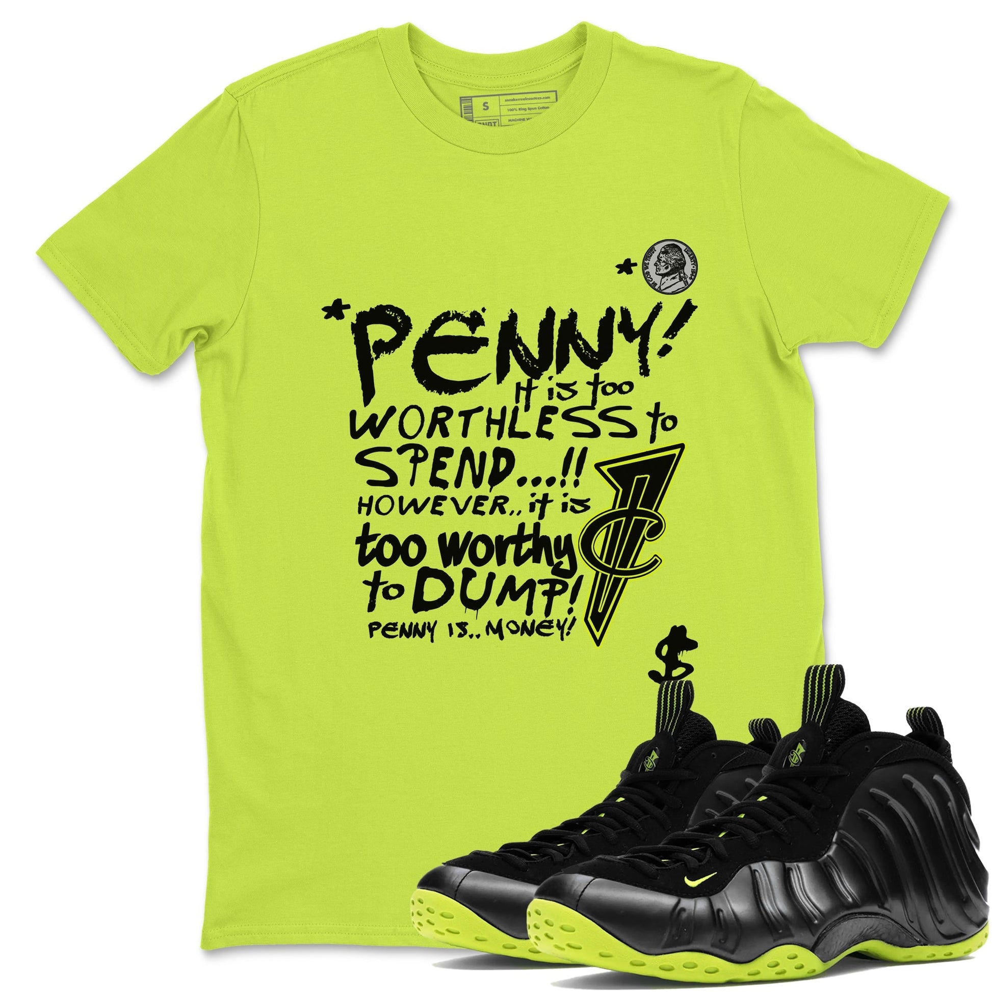 Penny Is Sneaker Tees - Air Foamposite One Black Volt