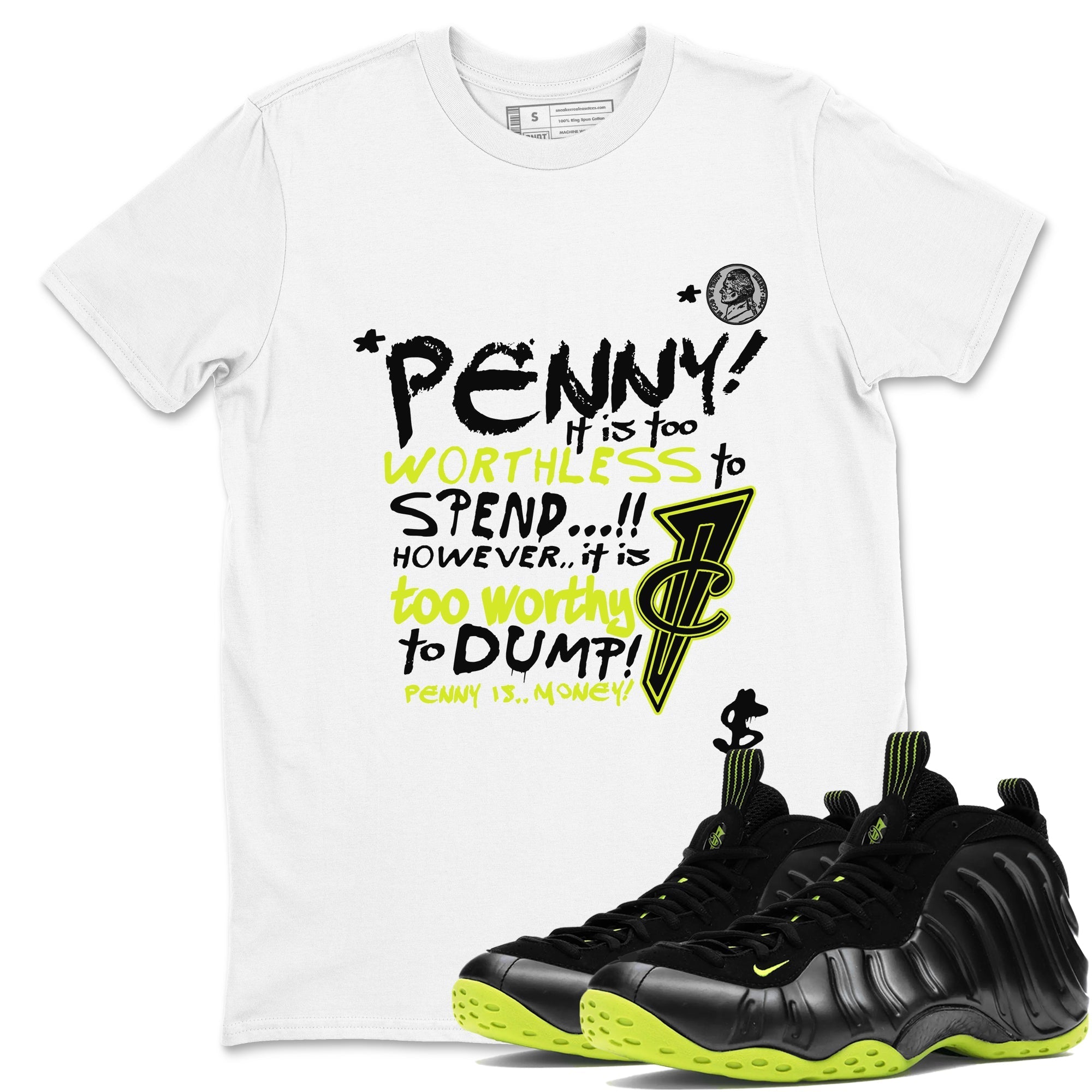 Penny Is Sneaker Tees - Air Foamposite One Black Volt