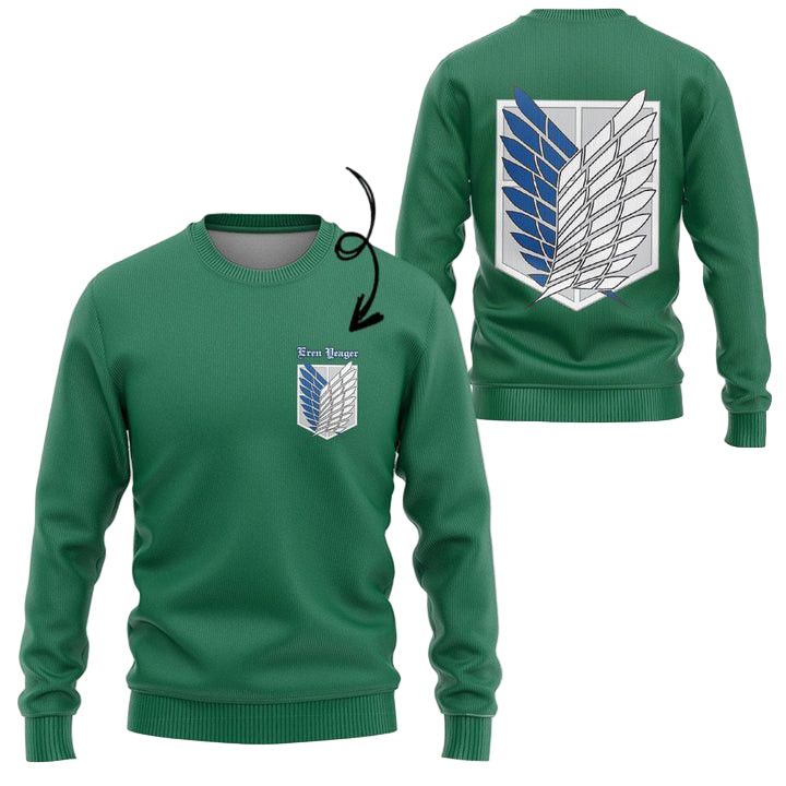 Personalized Attack On Titan Scouting Legion Ugly Christmas Sweater ? Green ? Usalast
