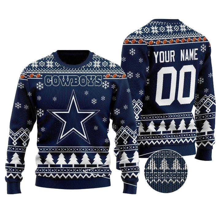 Personalized Dallas Cowboys Snow Nfl Custom Christmas Sweater ? Usalast