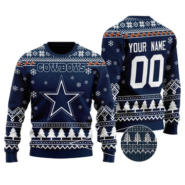 Personalized Dallas Cowboys Snow Nfl Custom Christmas Sweater ? Usalast