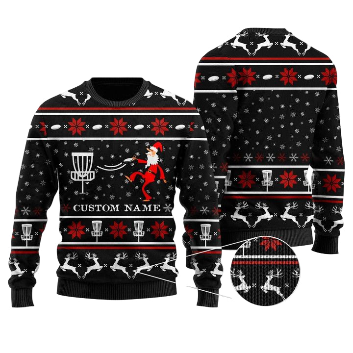 Personalized Disc Golf Noel Pattern Ugly Christmas Sweater ? Usalast