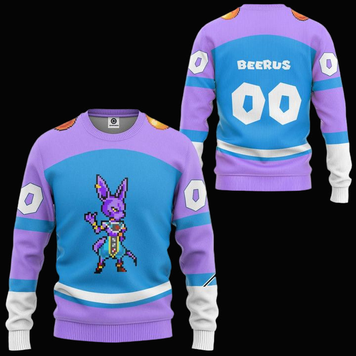 Personalized Dragon Ball Z Pixel Beerus Ugly Christmas Sweater ? Usalast