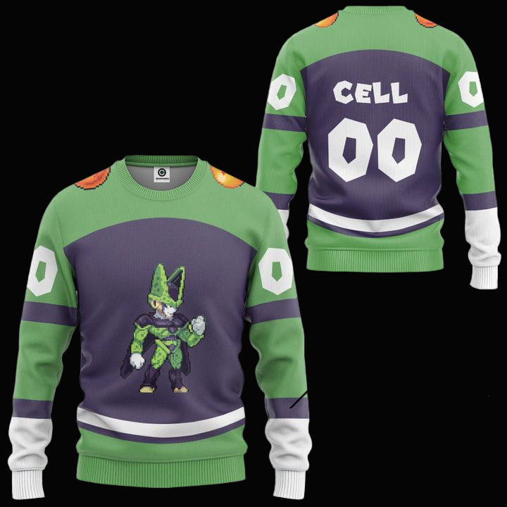 Personalized Dragon Ball Z Pixel Cell Ugly Christmas Sweater ? Usalast