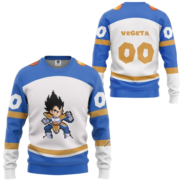 Personalized Dragon Ball Z Pixel Vegeta Ugly Christmas Sweater ? Usalast