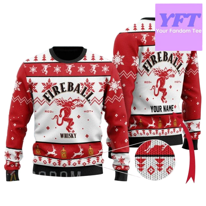 Personalized Fireball Xmas 3d Ugly Christmas Sweater ? Usalast