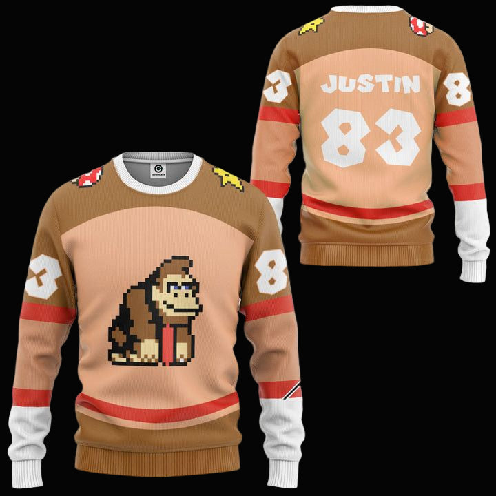 Personalized Pixel Donkey Kong Ugly Christmas Sweater ? Usalast