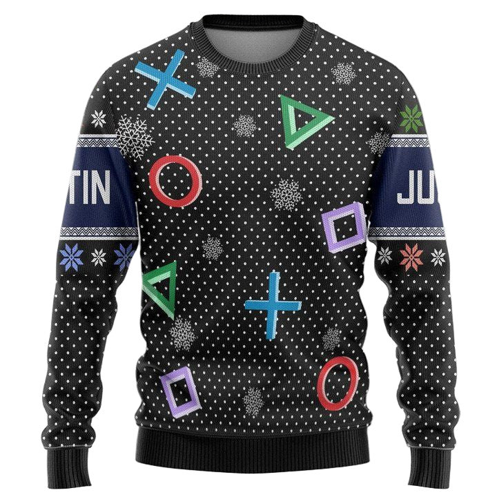 Personalized Playstation Symbol Custom Christmas Sweater ? Usalast