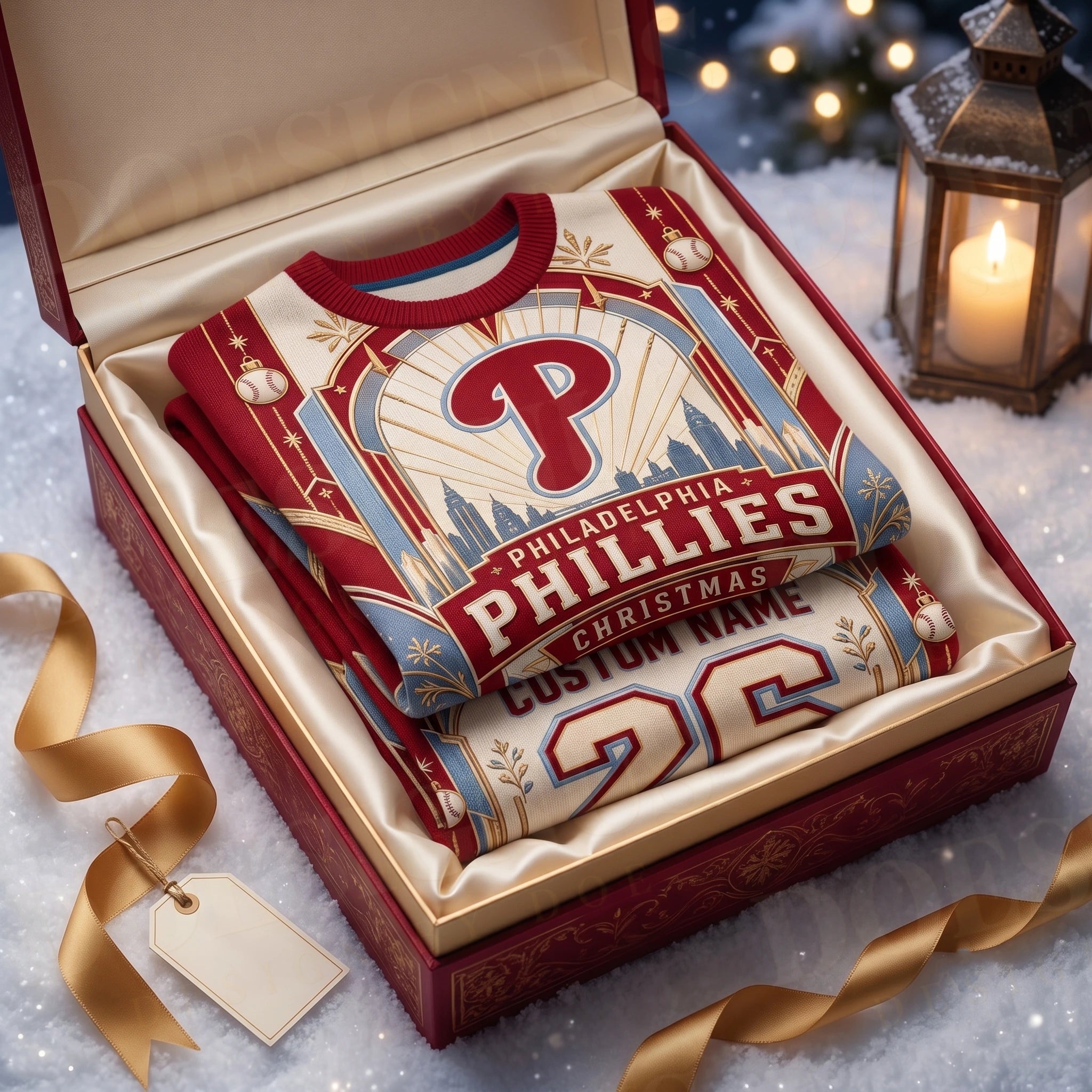 Custom Name And Number Philadelphia Phillies Christmas Ugly Sweater 2026