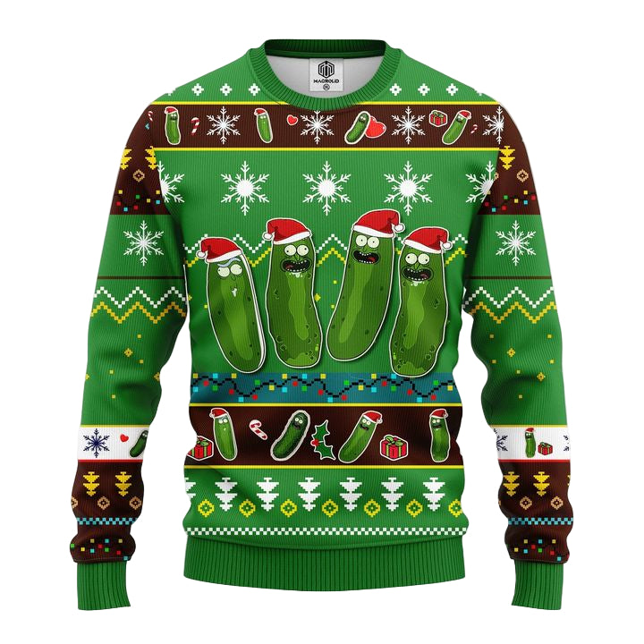 Pickle Rick Rick And Morty Ugly Christmas Sweater Green 1 Amazing Gift Idea Thanksgiving Gift ? Usalast