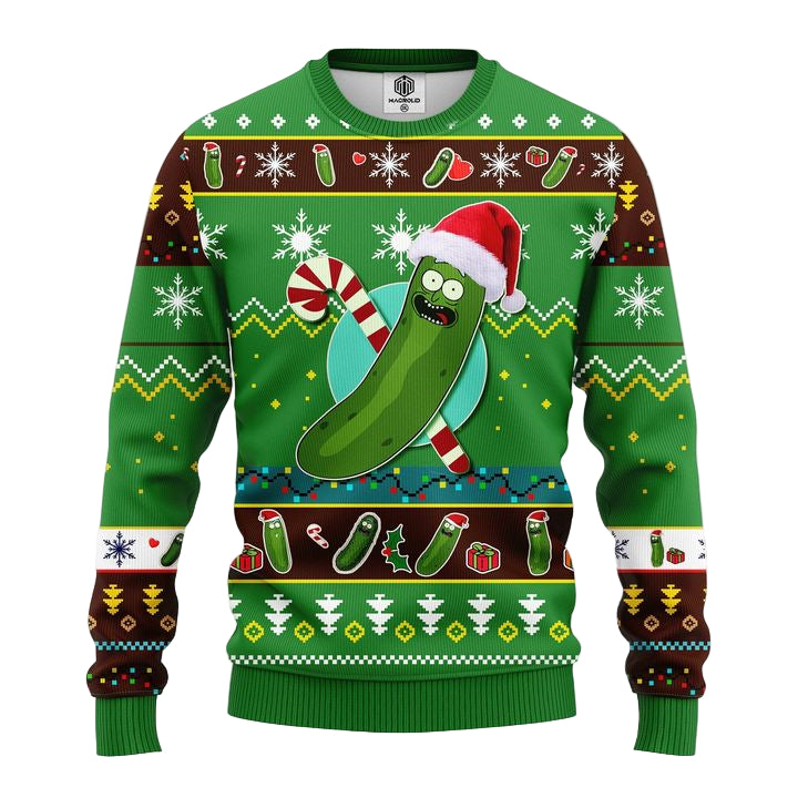 Pickle Rick Rick And Morty Ugly Christmas Sweater Green 2 Amazing Gift Idea Thanksgiving Gift ? Usalast