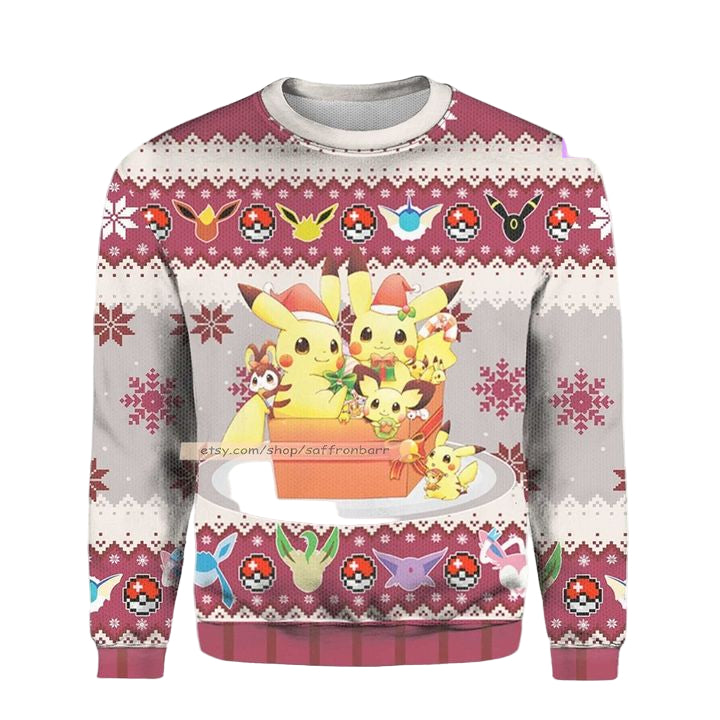 Pikachu Believe Funny Pikachu All Over Print 3d Ugly Christmas Sweater ? Usalast