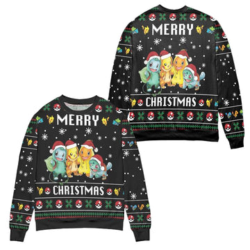 Pikachu Pokemon Friends Merry Christmas Snowflake Pattern Ugly Christmas Sweater ? Usalast