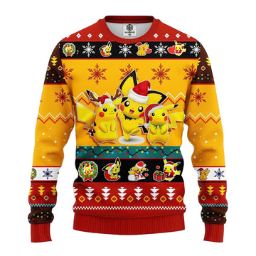 Pikachu Pokemon Ugly Christmas Sweater Yellow 1 Amazing Gift Idea Thanksgiving Gift ? Usalast