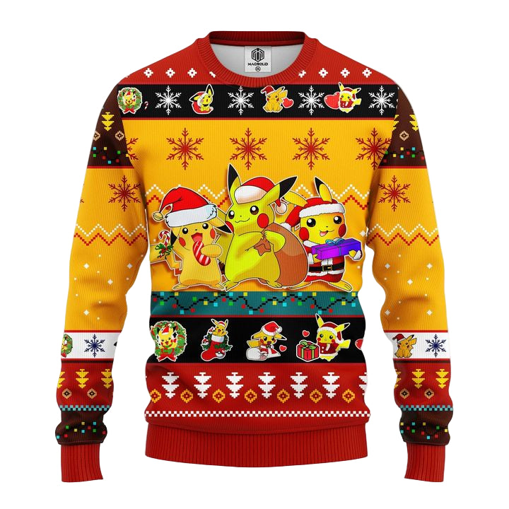 Pikachu Pokemon Ugly Christmas Sweater Yellow 2 Amazing Gift Idea Thanksgiving Gift ? Usalast