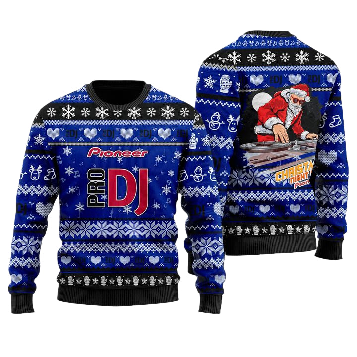 Pioneer DJ Blue 3D Faux Wool Ugly Sweater ? Usalast