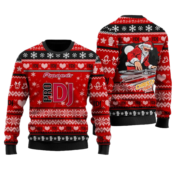 Pioneer DJ Red 3D Faux Wool Ugly Sweater ? Usalast