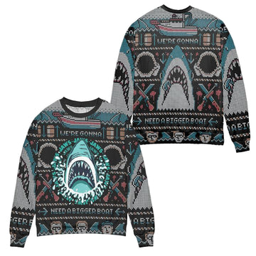 Pixel Jaws Were Gonna Need A Bigger Boat Ugly Christmas Sweater ? Usalast