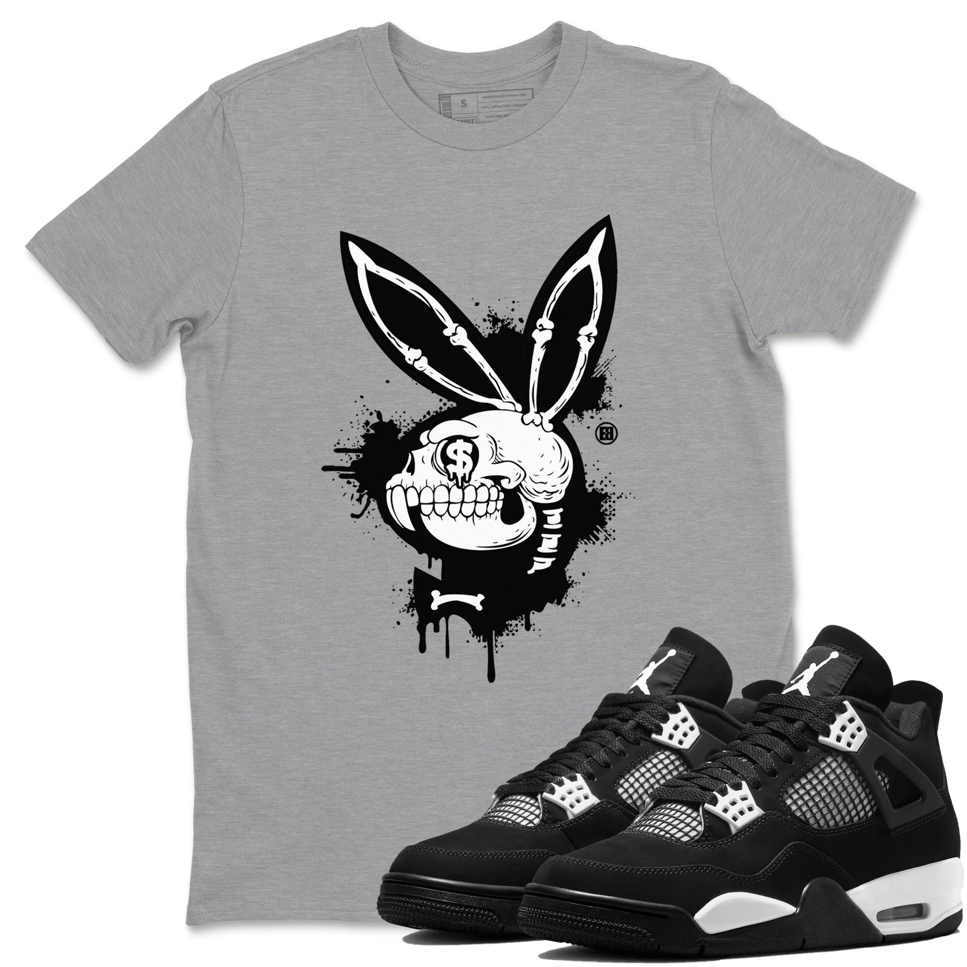 Playskull Sneaker Tees - Air Jordan 4 White Thunder