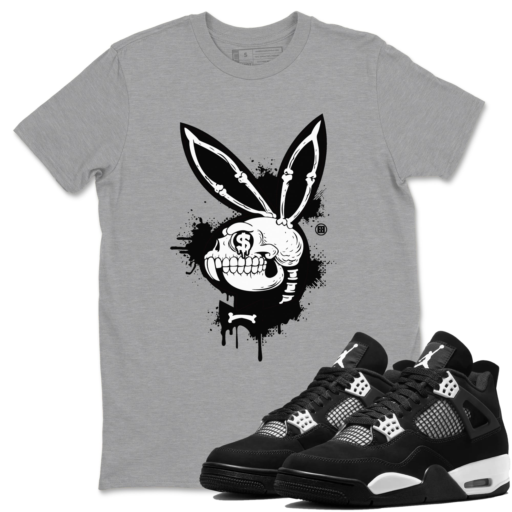 Playskull Sneaker Tees - Air Jordan 4 White Thunder