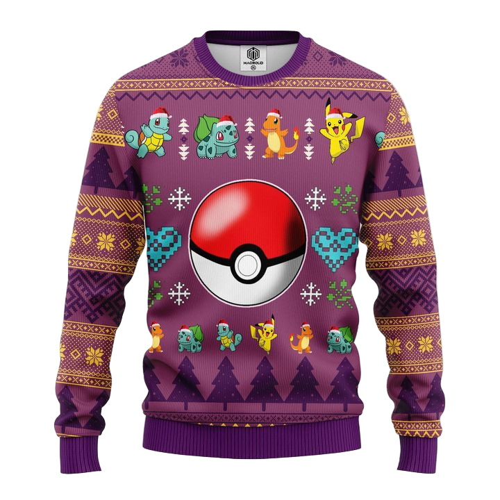 Pokemon Ball Ugly Christmas Sweater Amazing Gift Idea Thanksgiving Gift ? Usalast
