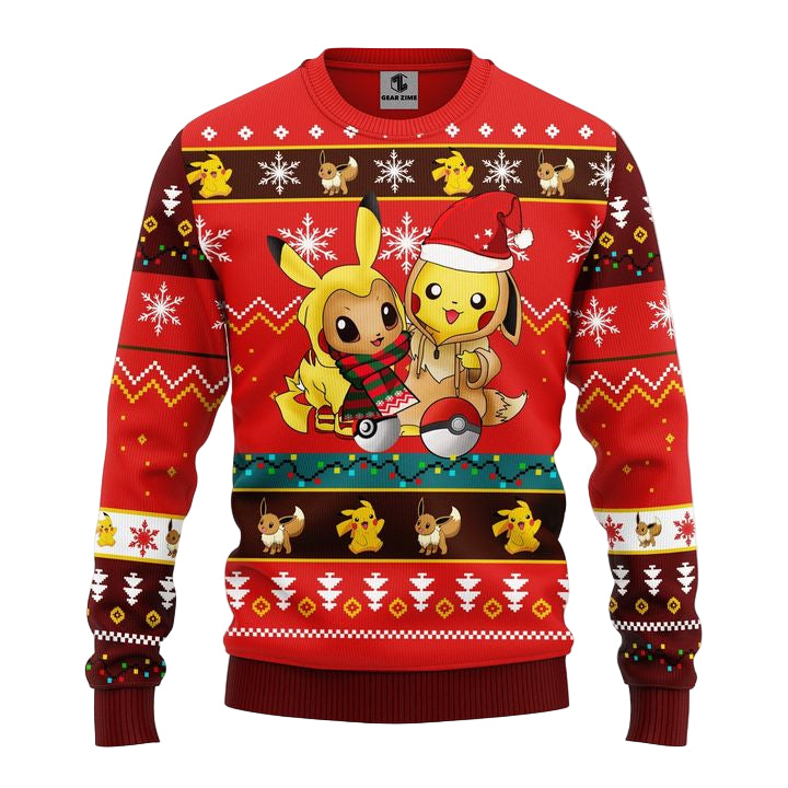 Pokemon Cute Noel Mc Ugly Christmas Sweater Red 1 Amazing Gift Idea Thanksgiving Gift ? Usalast