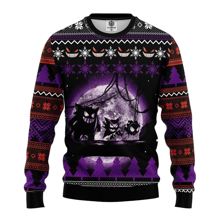 Pokemon Ghost Ugly Christmas Sweater Amazing Gift Idea Thanksgiving Gift ? Usalast