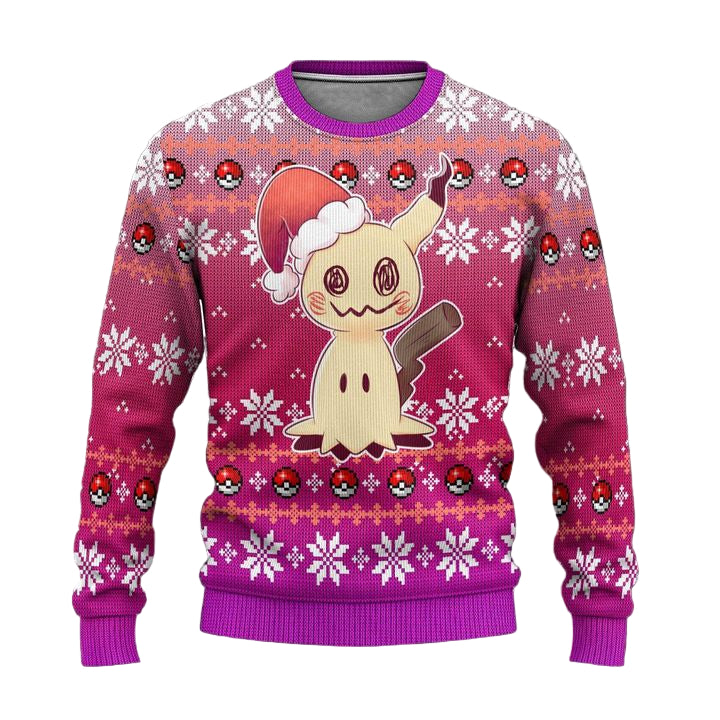 Pokemon Mimikyu Anime Ugly Christmas Sweater Xmas Gift ? Usalast