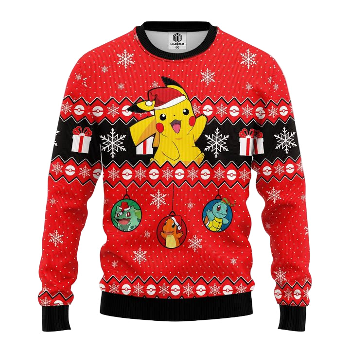 Pokemon Pikachu 3 Ugly Christmas Sweater Amazing Gift Idea Thanksgiving Gift ? Usalast