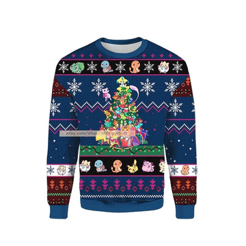 Pokemon Tree Ugly Christmas 3D Sweater ? Usalast