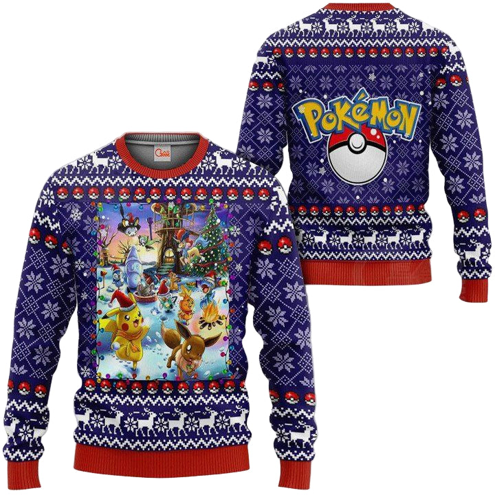 Pokemon Ugly Christmas Sweater Happy Pokemon Anime Xmas Gift ? Usalast