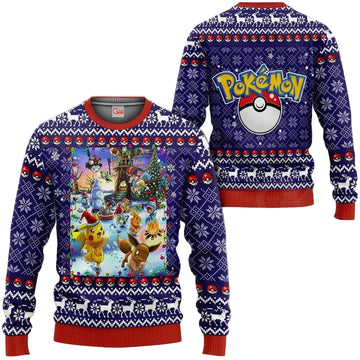Pokemon Ugly Christmas Sweater Happy Pokemon Anime Xmas Gift ? Usalast