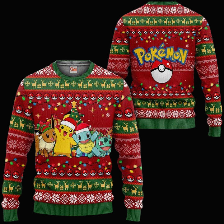 Pokemons Ugly Christmas Sweater Anime Xmas Gift ? Usalast