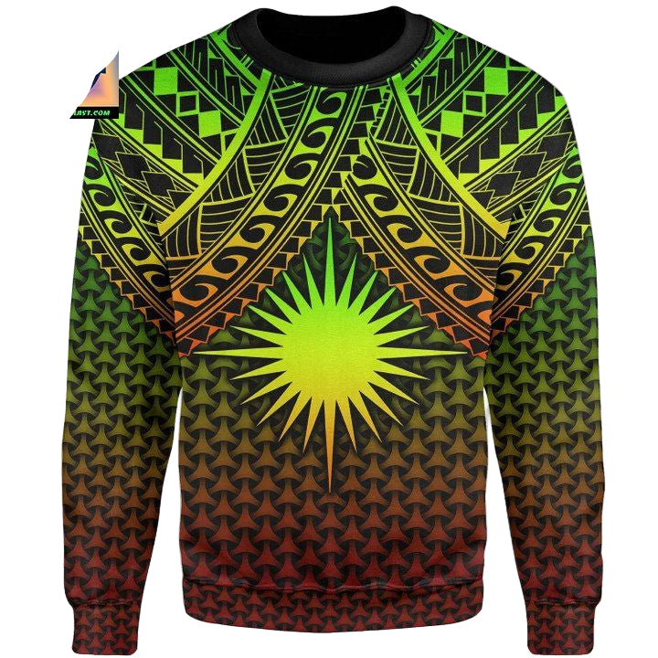Polynesian Marshall Islands Sweater ? Reggae Vintage Polynesian Patterns ? Bn15 ? Usalast