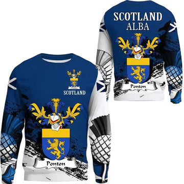 Ponton Scottish Family Crest Scotland Special Sweater A7 ? Usalast