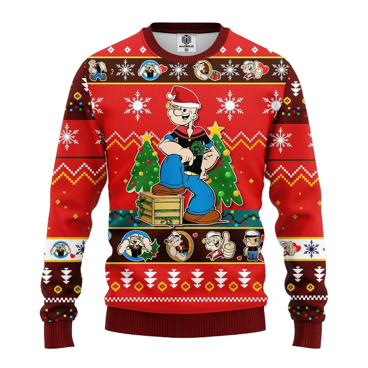 Popeyes Ugly Christmas Sweater Red 1 Amazing Gift Idea Thanksgiving Gift ? Usalast
