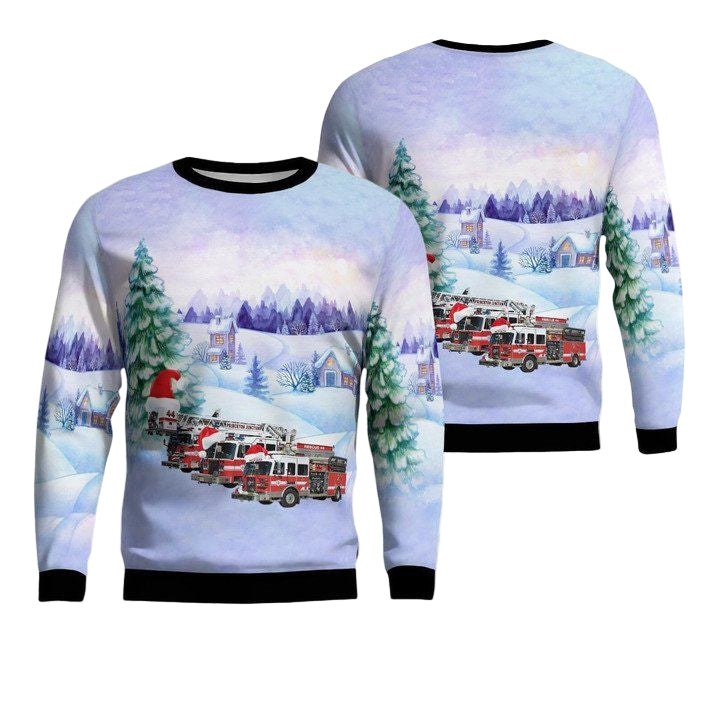 Princeton Junction New Jersey Princeton Junction Fire Company- West Windsor Christmas Sweater 3D ? Usalast