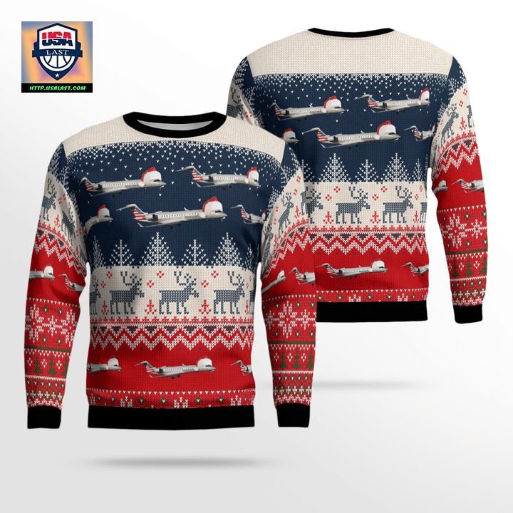 PSA Airlines Bombardier CRJ700 Christmas AOP Sweater ? Usalast