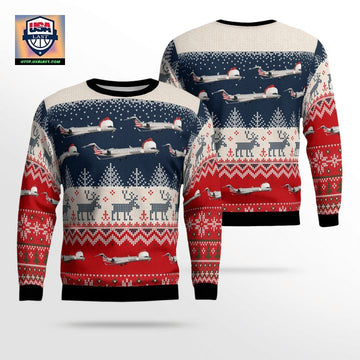 PSA Airlines Bombardier CRJ700 Christmas AOP Sweater ? Usalast