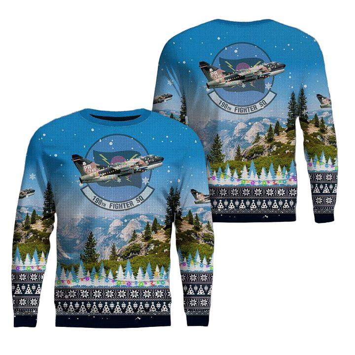 Puerto Rico Air National Guard A-7D Corsair II 198th Airlift Squadron Christmas AOP Sweater ? Usalast